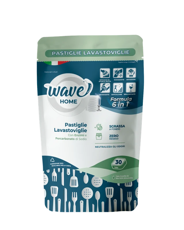 La confezione Wave Home con enzimi e percarbonato di sodio.