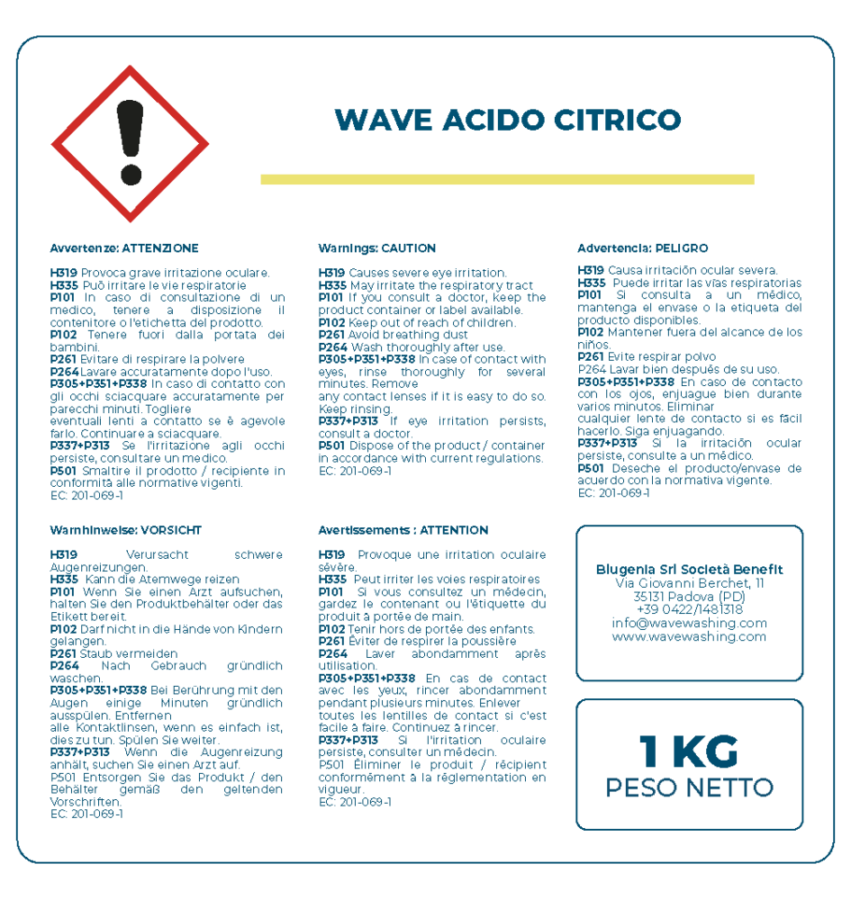 Avvertenze Kit Wave Trio